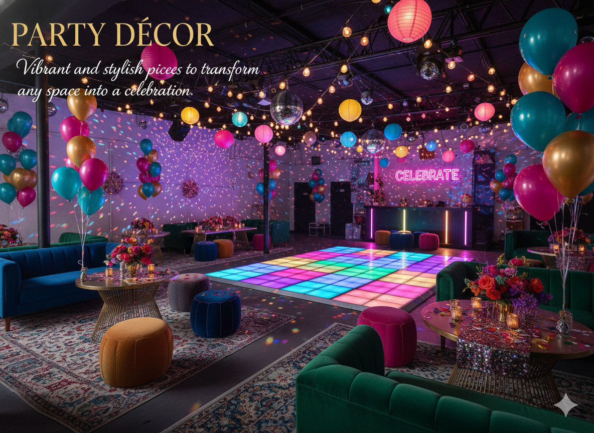Party décor and furniture